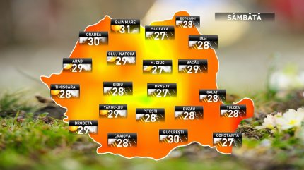 Prognoza meteo pentru sâmbătă, 28 iulie