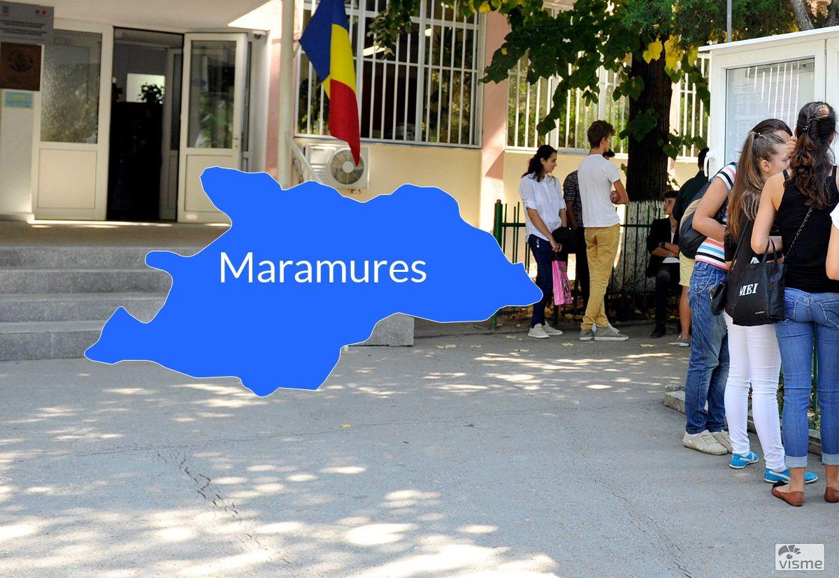 Hartă judeţ Maramureş Harta cu rezultatele la Bacalaureat în judeţul Maramureş