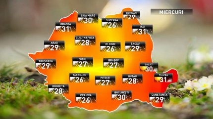 Prognoza meteo pentru joi, 1 august