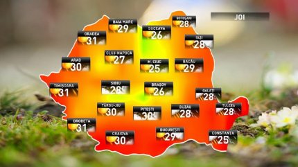 Prognoza meteo pentru joi, 5 iulie