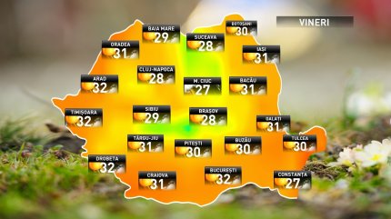 Prognoza meteo pentru joi, 6 iulie