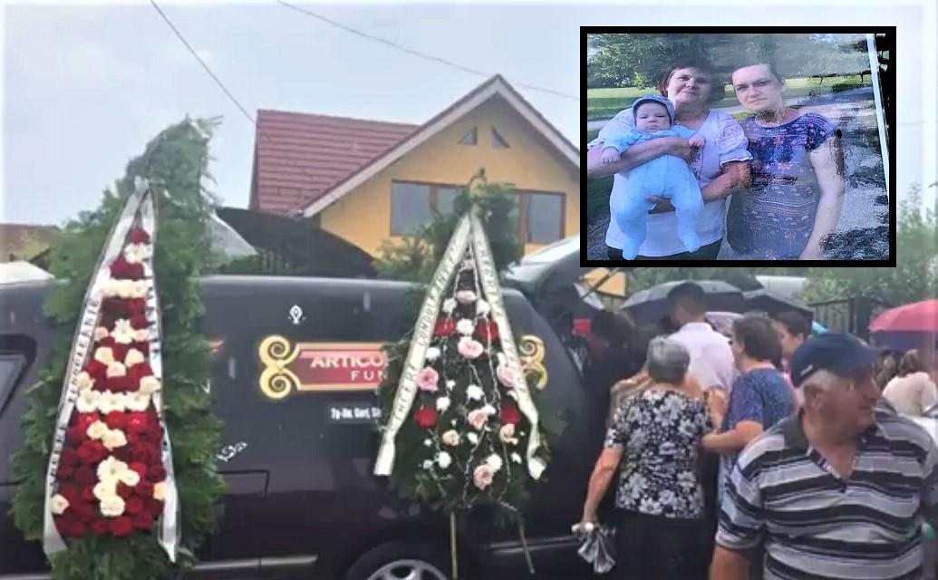 Lacrimi şi multă durere la căpătâiul celor trei morți din Bălești. Poliţista, mama ei şi copilul, conduşi pe ultimul drum