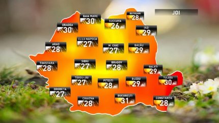 Prognoza meteo pentru joi, 2 august