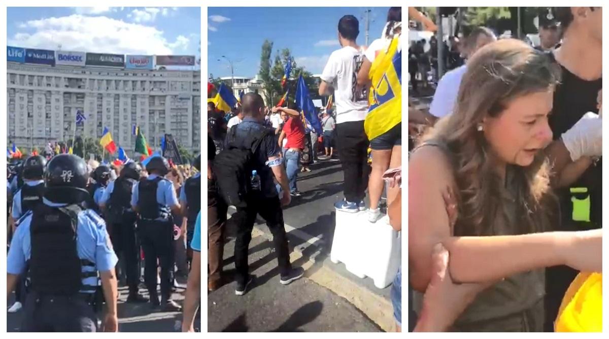 Ciocniri violente in urma protestului diasporei in Bucuresti