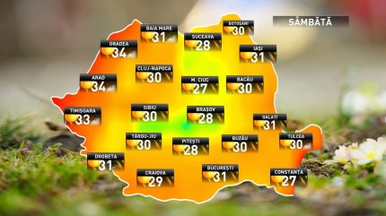 Prognoza meteo pentru sâmbătă, 11 august