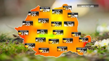 Prognoza meteo pentru miercuri, 15 august