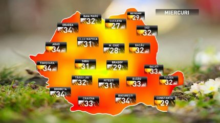 Prognoza meteo pentru ziua de miercuri, 22 august