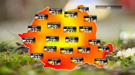 Prognoza meteo pentru joi, 23 august