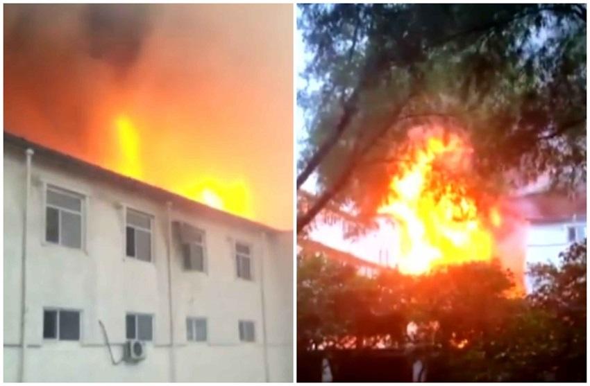 Hotel în flăcări, în China