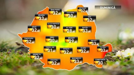 Prognoza meteo pentru duminică, 5 august