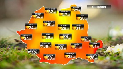 Prognoza meteo pentru miercuri, 8 august