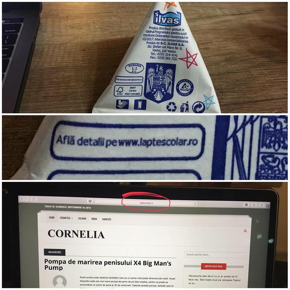 Jucarii sexuale vandute pe site-ul promovat pe cutiile de lapte ale elevilor