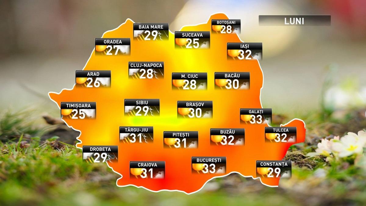 Prognoza meteo pentru luni, 3 septembrie