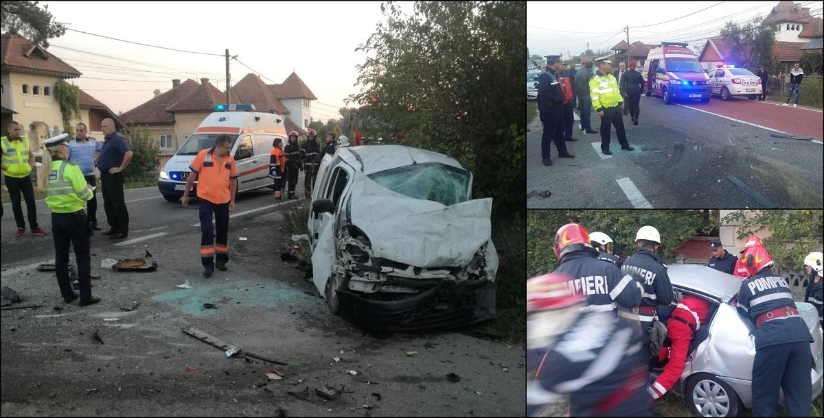 Primele imagini de la cumplitul accident din Gorj, la Buduhala. Sunt 11 victime, după un impact teribil
