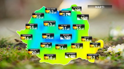 Prognoza meteo pentru marţi, 25 septembrie