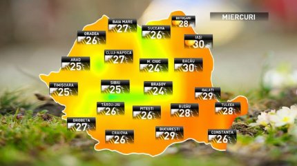 Prognoza meteo pentru miercuri, 5 septembrie