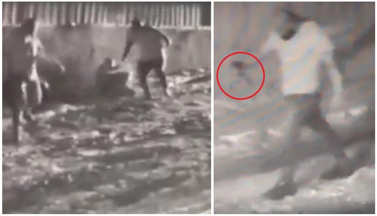 Scena atacului Camera de supraveghere surprinde momentul când un tânăr e ucis în Mediaș