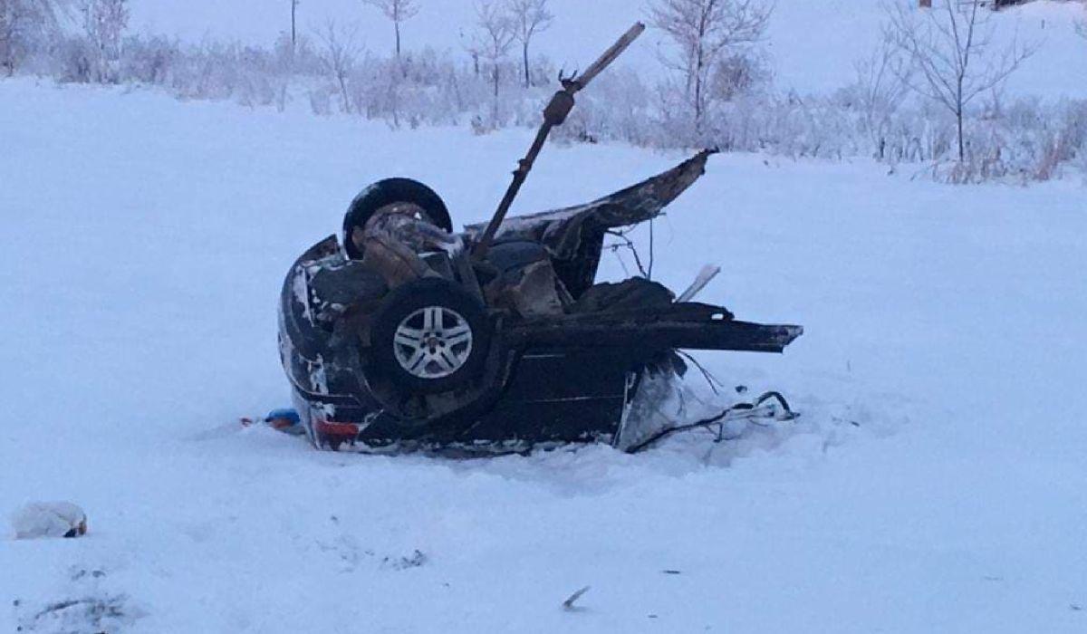 Maşina tânărului s-a rupt în două în urma accidentului de la Călugăreni, Giurgiu