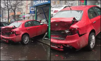 Florărie distrusă la intersecția dintre șoseaua Ștefan cel Mare și strada Lizeanu Accident în București