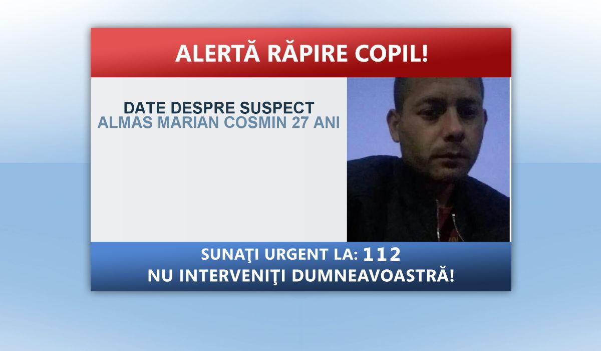 Cosmin Marian Almas a fost dat în urmărire naţională după ce ar fi răpit-o pe Daria Maria Puica