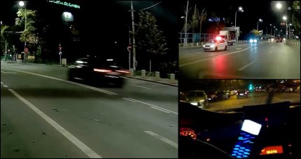 Un poliţist cu Audi, filmat cum goneşte pe urmele şoferului fugar