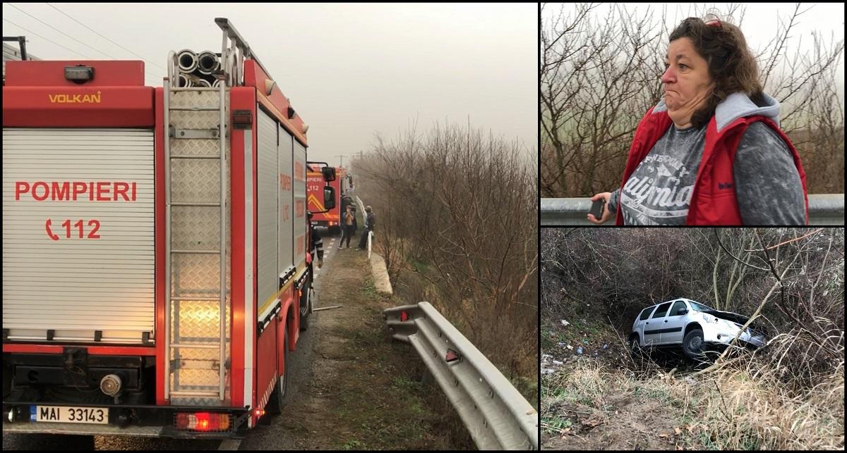 logan in rapa Şapte profesori au plonjat cu maşina într-o râpă, în Bacău