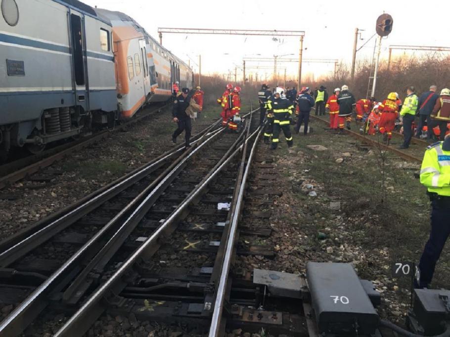 Echipajele ISU, obligate să intervină terestru la accidentul feroviar din Ploieşti 11 persoane au fost rănite în urma accidentului feroviar din Ploieşti