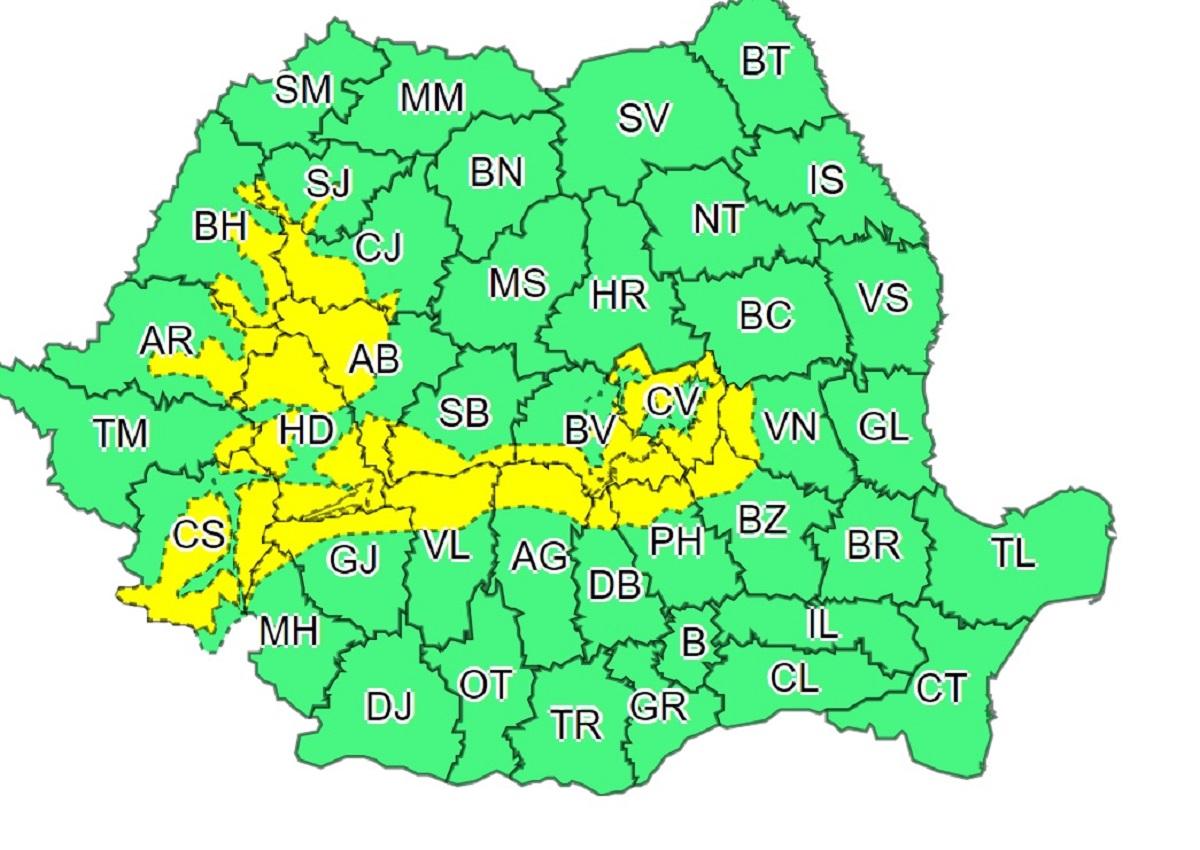 ANM a emis o alertă de vreme severă până în ziua de Crăciun