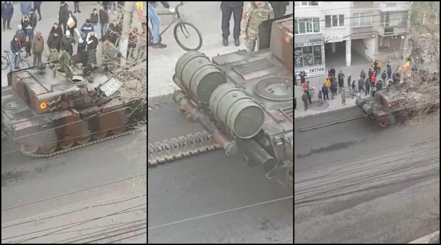 tanc stricat galati Tancul a rămas în drum, după ce una din şenile i-a cedat, blocând circulaţia din centrul oraşului