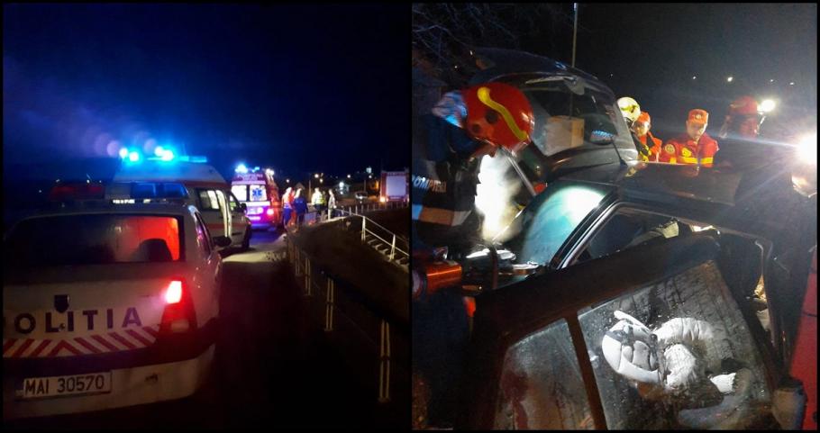 accident mortal la Drăganu Salvatorii intervin la faţa locului, după accidentul mortal din Drăganu