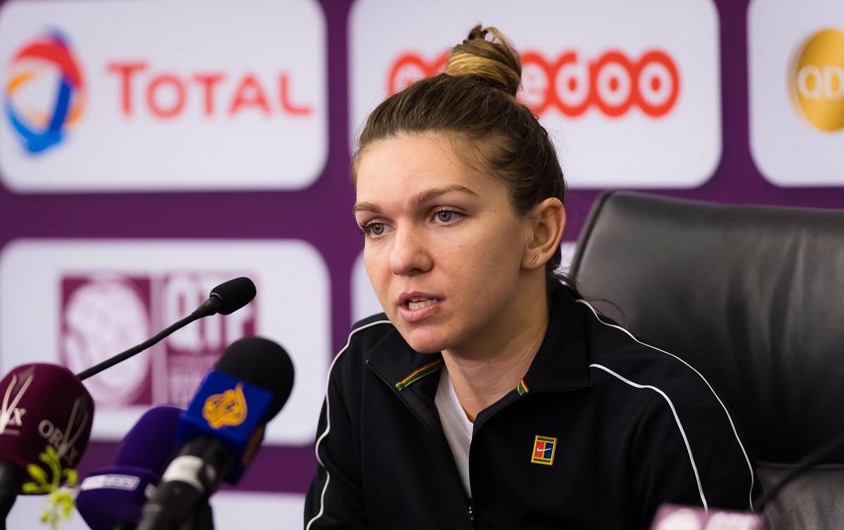 Simona Halep Simona Halep în conferință de presă la Qatar Open