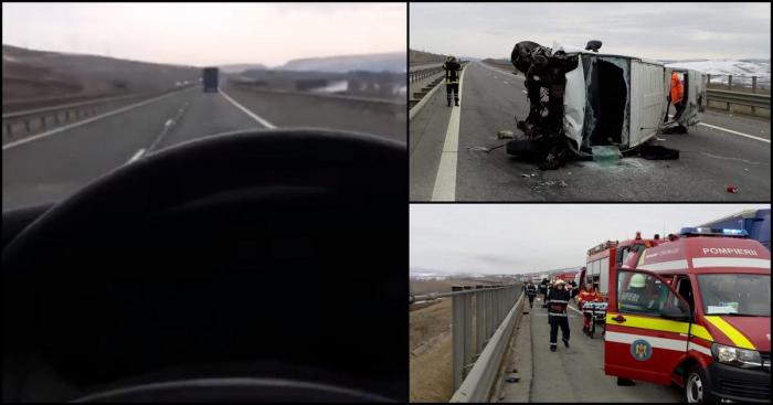 Şoferul microbuzului zdrobit de TIR, între Gilău şi Turda, făcea Live pe Facebook la volan (Video)