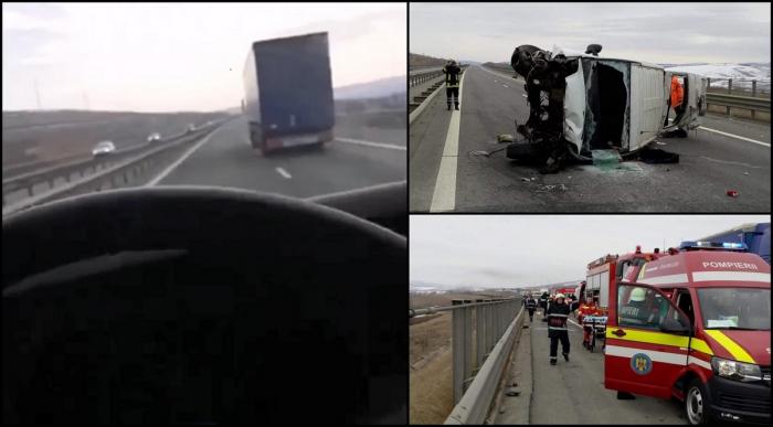 Şoferul microbuzului zdrobit de TIR, între Gilău şi Turda, făcea Live pe Facebook la volan (Video)
