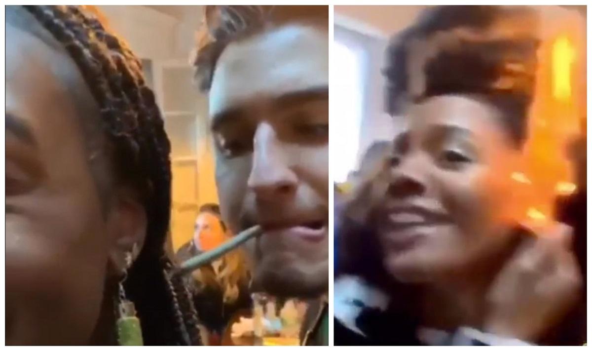 Captura video O prietenă chiar a adoptat ingeniozitatea ei şi şi-a personalizat de asemenea cerceii