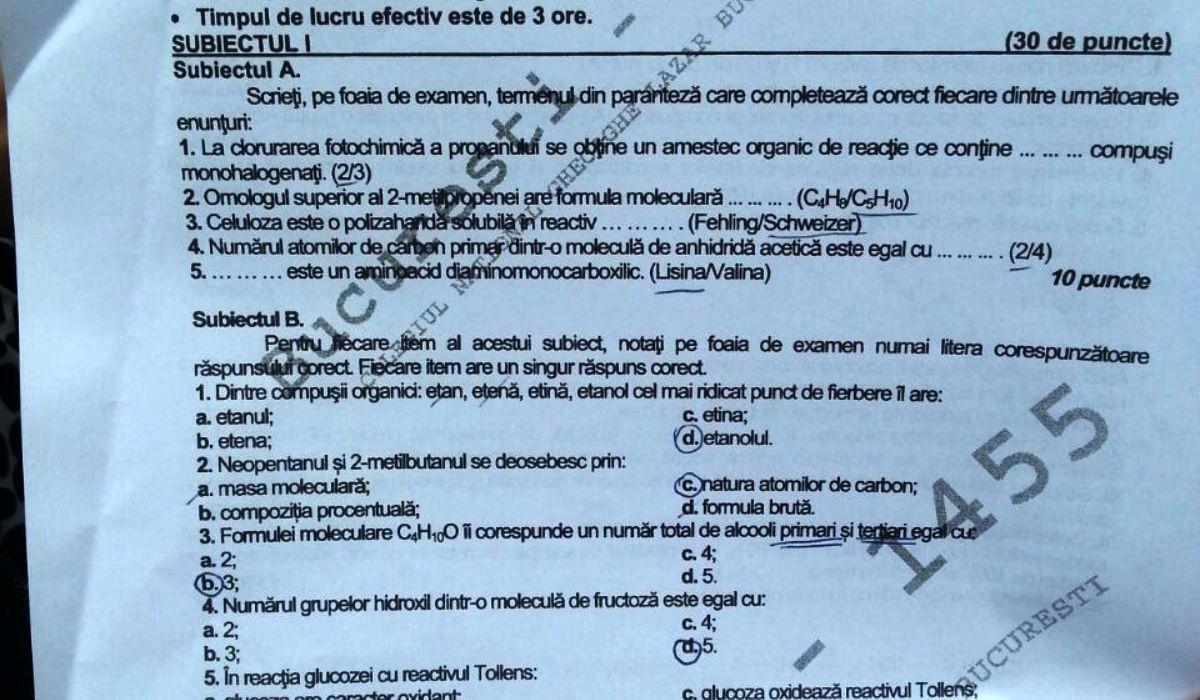 subiecte real simulare bac 2019 Subiecte Real Simulare Bac 2019. Ce a picat la Biologie, Chimie, Fizică sau Informatică