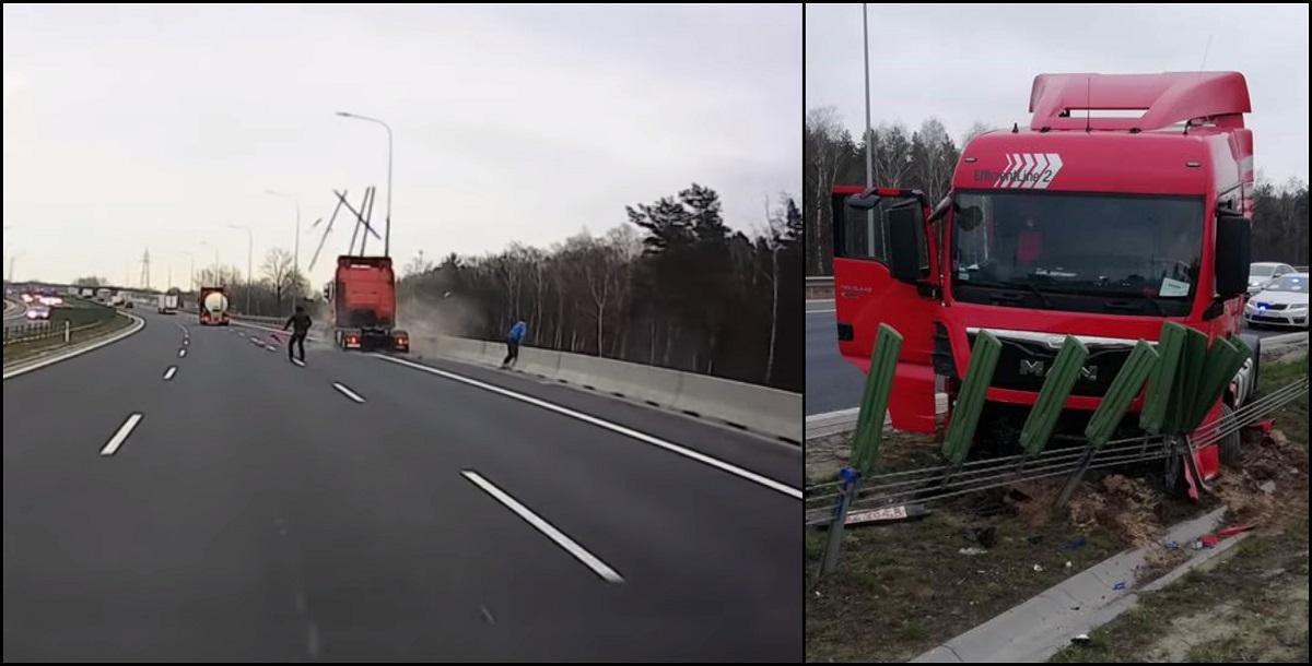 Accident spectaculos în Polonia Camionetă spulberată de un TIR