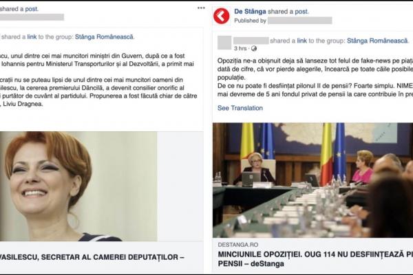 Postări de pe paginile șterse de Facebook
