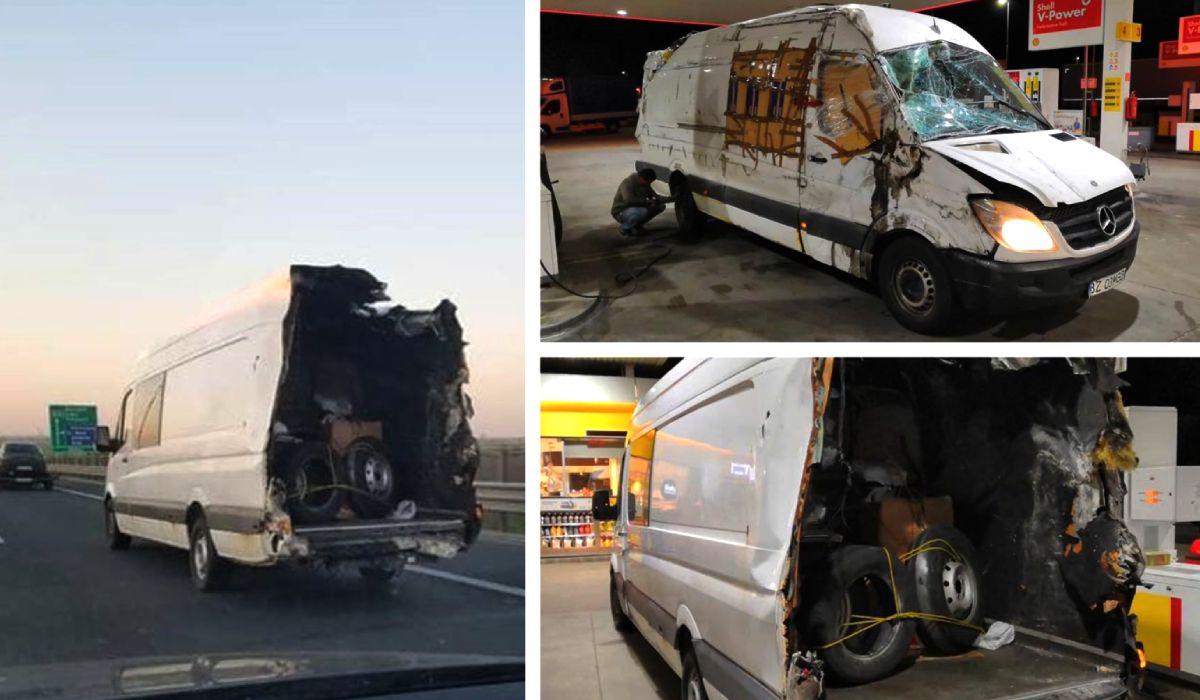 Şofer român, accident în Ungaria, se întoarce acasă cu microbuzul distrus