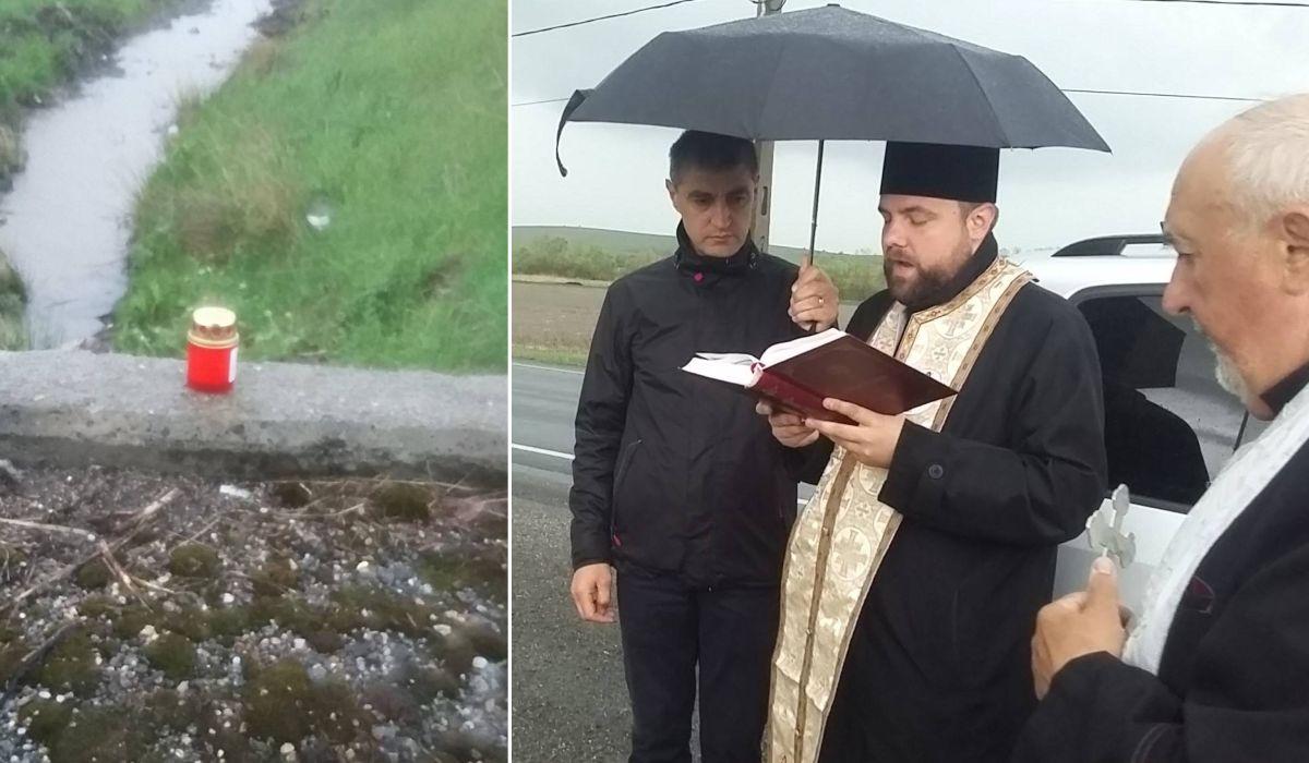 Preoții au ținut o slujbă pentru cei doi copii morți într-un accident la Huedin