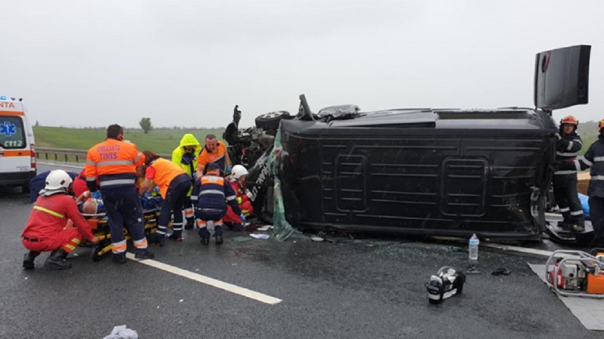 Un grav accident de circulatie s-a produs pe Autostrada Vestului, intre Giarmata si Remetea Mare