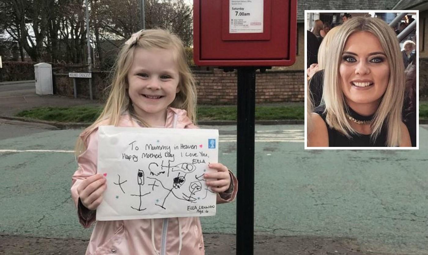 Ella cu scrisoarea trimisă mamei