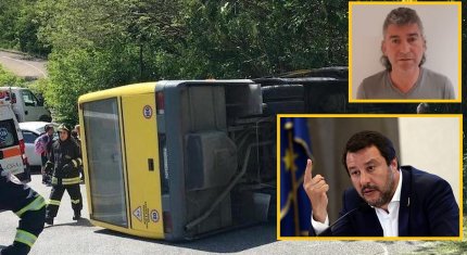 Matteo Salvini, românul Denis Panduru și locul accidentului din Padova