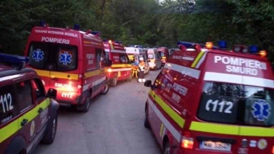 Microbuz răsturnat Plan Roşu Capul Piscului