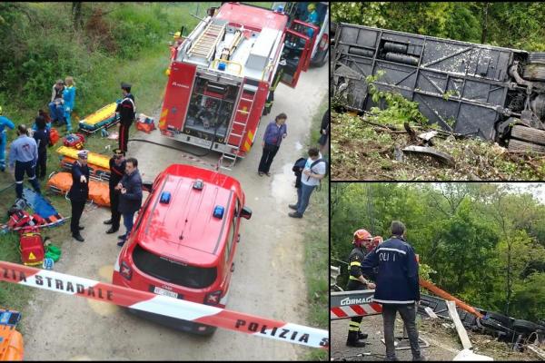 Autocar răsturnat în Italia, sunt români printre victime. Un mort și zeci de răniți pe autostrada Siena - Firenze (Video)