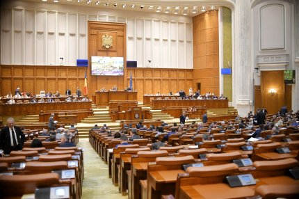 Deputaţii participă la o şedinţă la Parlament