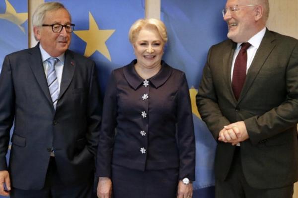 Presedintele Comisiei Europene, Jean-Claude Juncker, si prim-vicepresedintele, Frans Timmermans, s-au intalnit cu prim-ministrul Viorica Dancila