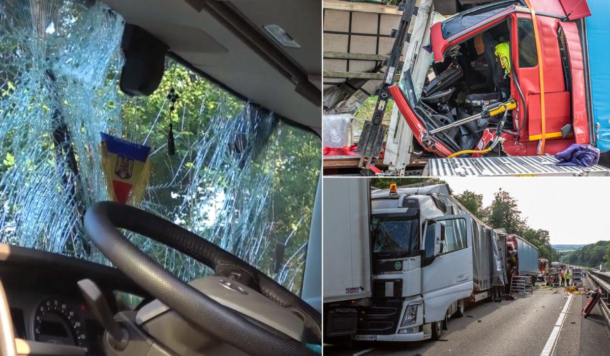 Şofer român de TIR, strivit între două camioane într-un cumplit accident în Germania