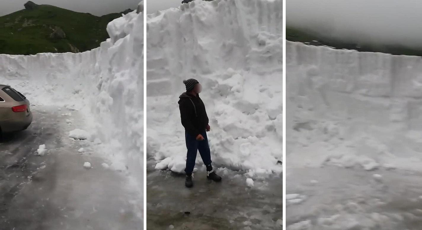 Zăpadă de 3 metri la Bâlea Lac în iulie