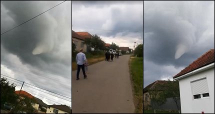 Tornadă în formare filmată la Craiva, în Arad