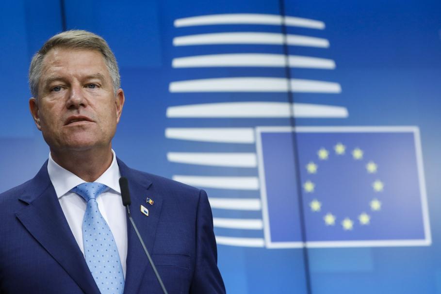 Klaus Iohannis Klaus Iohannis în conferință de presă la Consiliul European